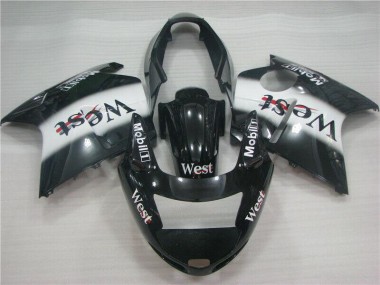 1996-2007 Honda CBR1100XX Blackbird Motorcycle Fairings - Glossy Black White West