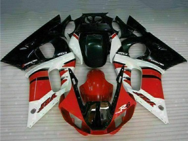 1998-2002 Yamaha YZF R6 Motorcycle Fairing - White Red Glossy Black