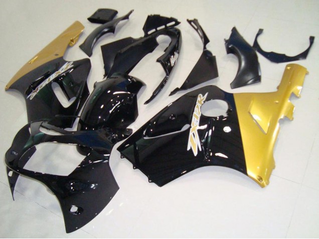 2000-2001 Kawasaki ZX12R Motorcycle Fairings - Glossy Black Gold