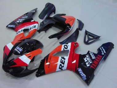 2000-2001 Yamaha YZF R1 Motorcycle Fairing - Orange White Red Black Repsol
