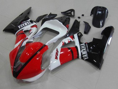 2000-2001 Yamaha YZF R1 Motorcycle Fairings - Red White Glossy Black Racing Version