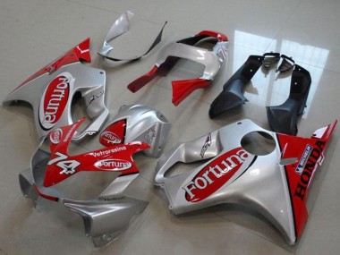 2000-2006 Honda VTR1000 Motorcycle Fairings - Silver Red Fortuna 74