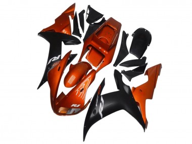 2002-2003 Yamaha YZF R1 Motorcycle Fairings - Orange Matte Black