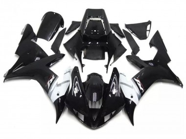 2002-2003 Yamaha YZF R1 Motorcycle Fairings - Glossy Black White Silver
