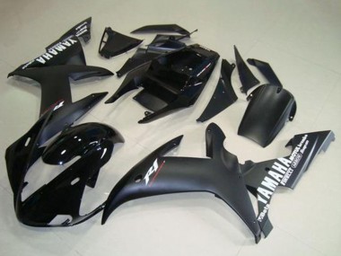 2002-2003 Yamaha YZF R1 Motorcycle Fairings - Glossy Black Matte Black White Decals