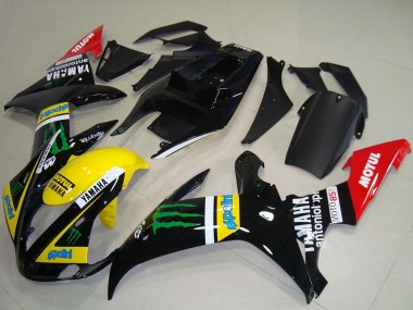 2002-2003 Yamaha YZF R1 Motorcycle Fairings - Glossy Black Yellow Red Green Motul Monster