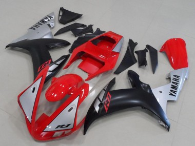 2002-2003 Yamaha YZF R1 Motorcycle Fairings - Red Silver Matte Black
