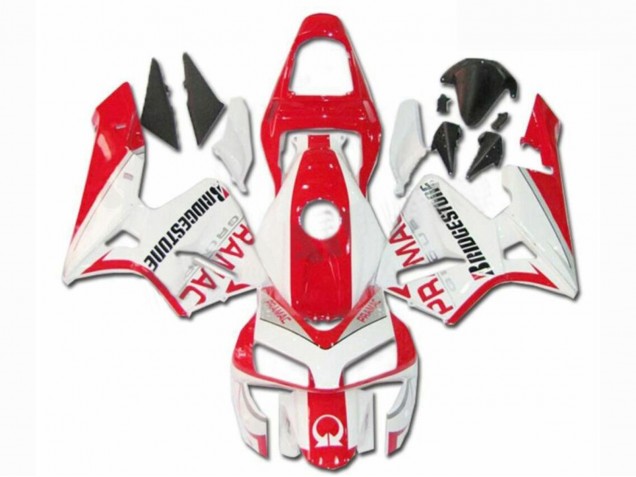 2003-2004 Honda CBR600RR Motorcycle Fairings - White Red Pramac Bridgestone