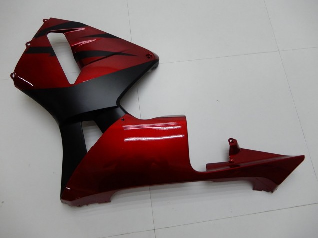 2003-2004 Honda CBR600RR Motorcycle Fairings - Red Matte Black Stripe