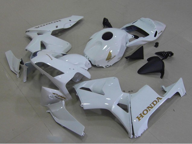 2003-2004 Honda CBR600RR Motorcycle Fairings - White Gold Decals