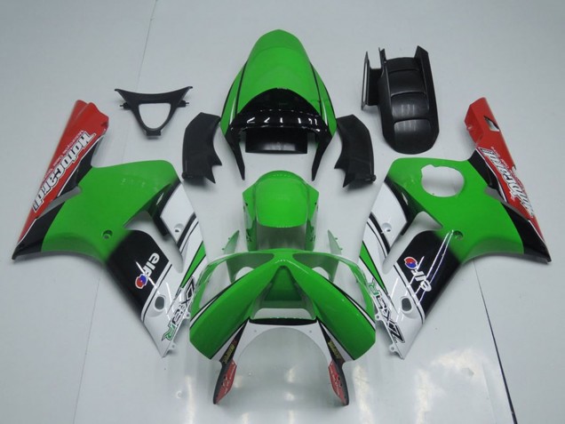 2003-2004 Kawasaki ZX6R Motorcycle Fairings - Green White Black Red Motocard