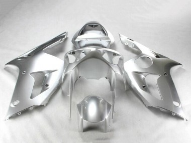 2003-2004 Kawasaki ZX6R Motorcycle Fairing Kits - Silver
