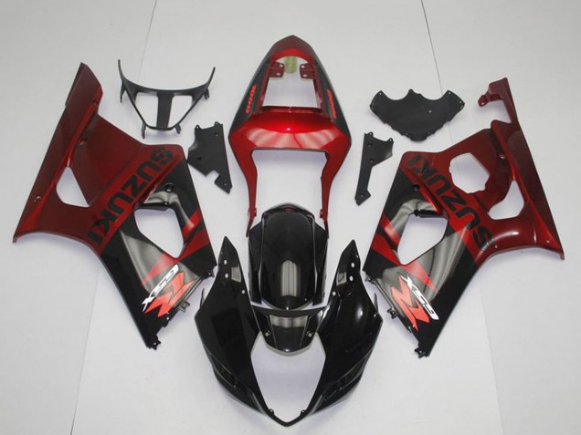 2003-2004 Suzuki GSXR 1000 Motorcycle Fairing - Red Glossy Black