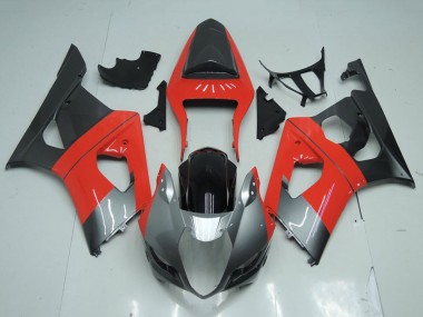 2003-2004 Suzuki GSXR 1000 Motorcycle Fairing - Red Silver Black