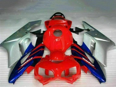 2004-2005 Honda CBR1000RR Motorcycle Fairings - Silver Red Blue Black Stripe