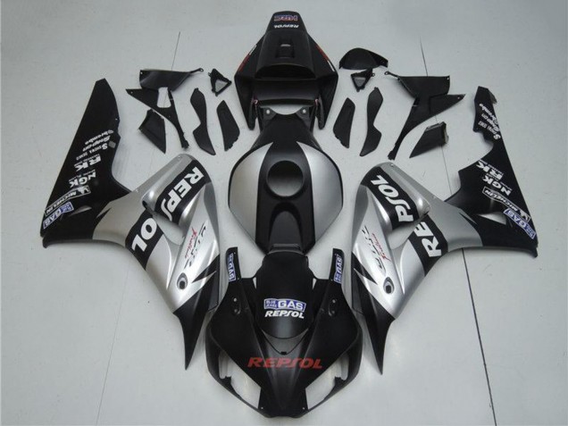 2004-2005 Honda CBR1000RR Motorcycle Fairings - Silver Glossy Black Repsol