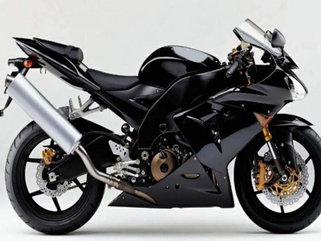 2004-2005 Kawasaki ZX10R Motorcycle Fairings - Glossy Black Matte Black