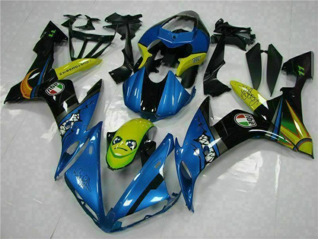 2004-2006 Yamaha YZF R1 Motorcycle Fairings - Blue Yellow Shark