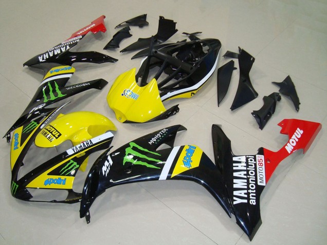 2004-2006 Yamaha YZF R1 Motorcycle Fairings - Yellow White Black Red Green Monster Red White Motul