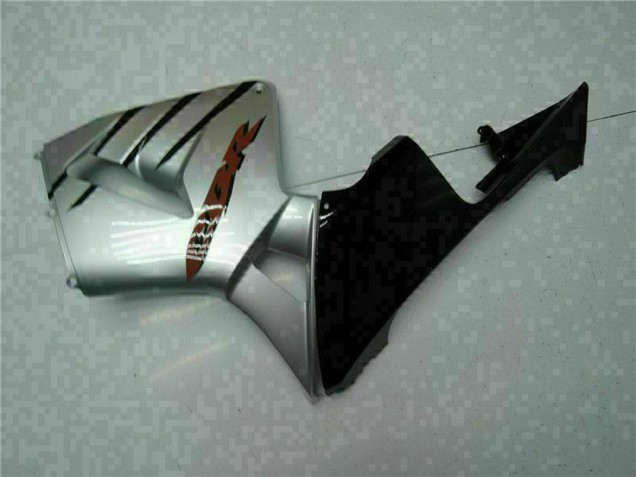 2005-2006 Honda CBR600RR Motorcycle Fairings - Glossy Black Silver