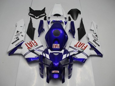 2005-2006 Honda CBR600RR Motorcycle Fairings - White Blue Red Fiat