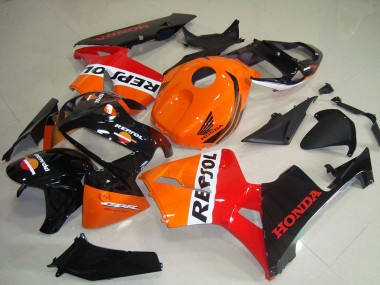 2005-2006 Honda CBR600RR Motorcycle Fairing Kits - Orange White Red Glossy Black Repsol