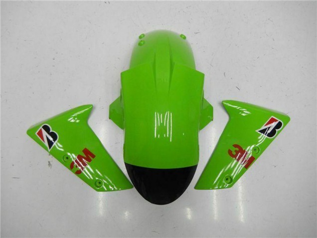 2005-2006 Kawasaki ZX6R Motorcycle Fairings - Green Glossy Black Elf