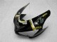 2005-2006 Kawasaki ZX6R Motorcycle Fairings - Glossy Black White Gold Lucky Strike