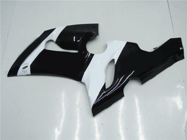 2005-2006 Kawasaki ZX6R Motorcycle Fairings - White Glossy Black
