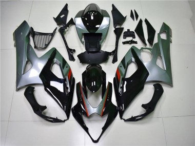 2005-2006 Suzuki GSXR 1000 Motorcycle Fairing - Glossy Black Silver