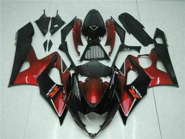 2005-2006 Suzuki GSXR 1000 Motorcycle Fairing - Red Glossy Black