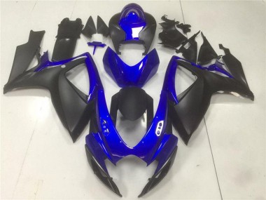 2006-2007 Suzuki GSXR 600/750 Motorcycle Fairings - Blue Matte Black