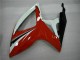 2006-2007 Suzuki GSXR 600/750 Motorcycle Fairings - White Red Glossy Black Stripe