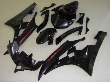 2006-2007 Yamaha YZF R6 Motorcycle Fairings - Glossy Black Matte Black Red OEM Style