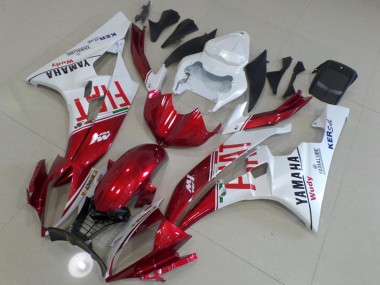 2006-2007 Yamaha YZF R6 Motorcycle Fairings - White Red Fiat Yamalube
