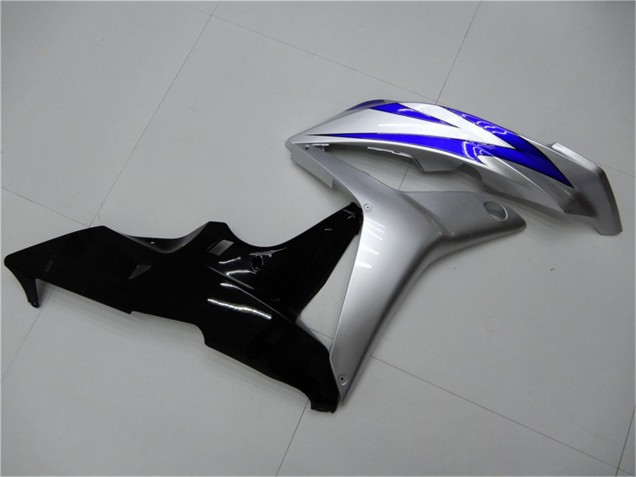 2007-2008 Honda CBR600RR Motorcycle Fairings - Silver Blue Glossy Black OEM Style