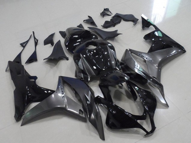 2007-2008 Honda CBR600RR Motorcycle Fairings - Grey Glossy Black