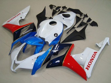 2007-2008 Honda CBR600RR Motorcycle Fairing - White Blue Red Glossy Black
