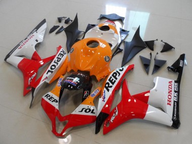 2007-2008 Honda CBR600RR Motorcycle Fairing Kits - Orange White Red Glossy Black Repsol