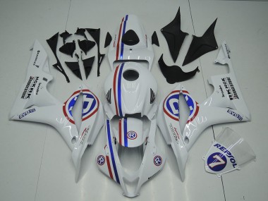 2007-2008 Honda CBR600RR Motorcycle Fairings - White Red Blue R