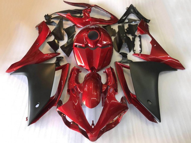 2007-2008 Yamaha YZF R1 Motorcycle Fairings - Red Matte Black