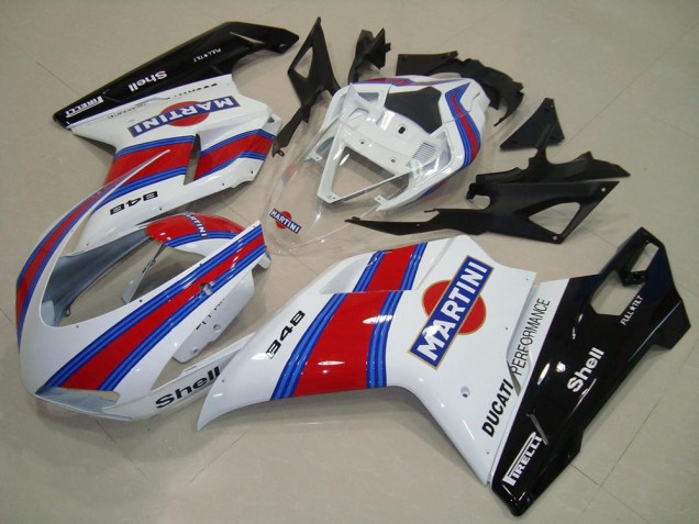 2007-2014 Ducati 848 Motorcycle Fairings - White Red Green Glossy Black Martini