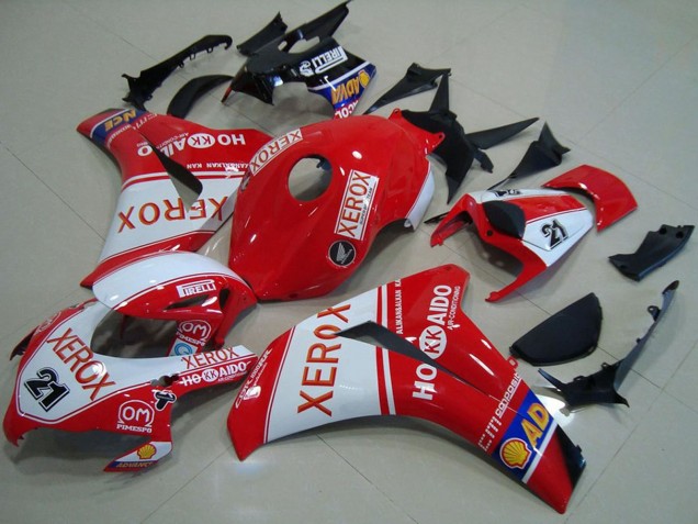 2008-2011 Honda CBR1000RR Motorcycle Fairings - White Red Xerox 21