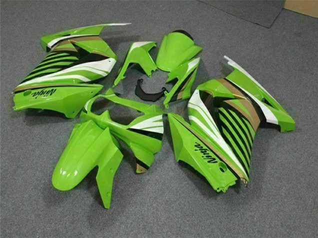 2008-2012 Kawasaki EX250 Motorcycle Fairing - Green White Black