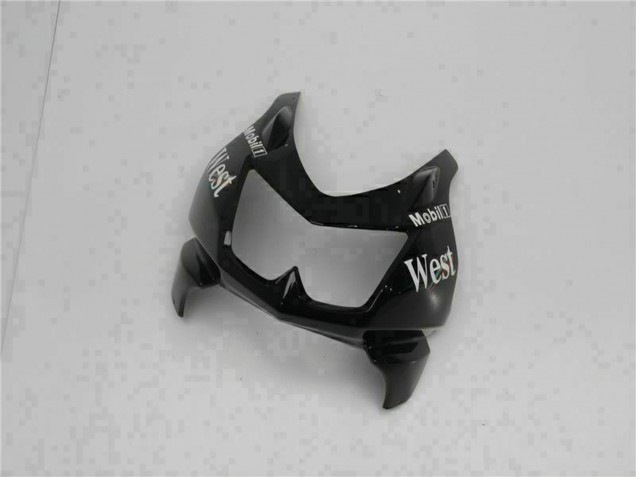 2008-2012 Kawasaki EX250 Motorcycle Fairings - Glossy Black White West