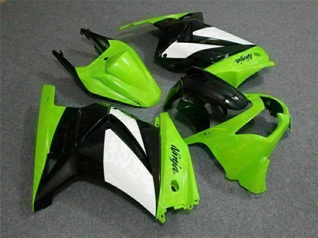 2008-2012 Kawasaki EX250 Motorcycle Fairings - Green White Black