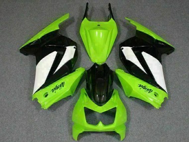 2008-2012 Kawasaki EX250 Motorcycle Fairings - Green White Black