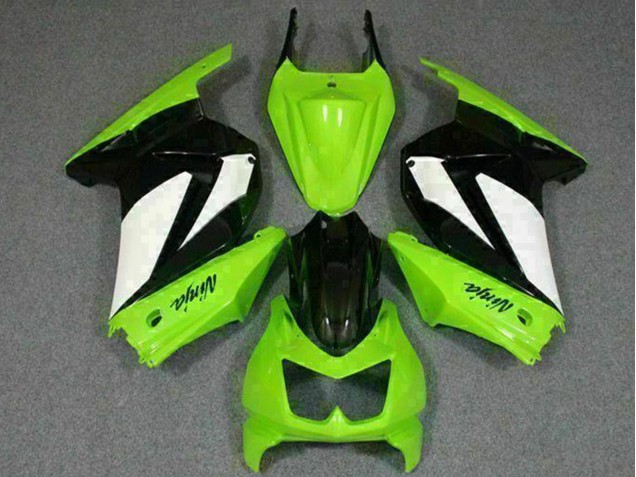 2008-2012 Kawasaki EX250 Motorcycle Fairings - Green White Black