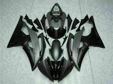 2008-2016 Yamaha YZF R6 Motorcycle Fairings - Grey Matte Black