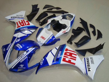 2009-2011 Yamaha YZF R1 Motorcycle Fairings - White Blue Red Fiat